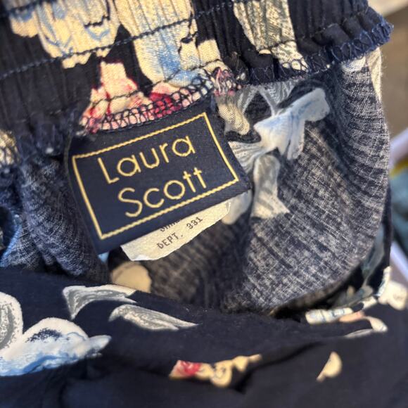 Floral Button Midi Skirt Navy Pink Blue Cottagecore 90s Laura Scott True Summer - Picture 5 of 5